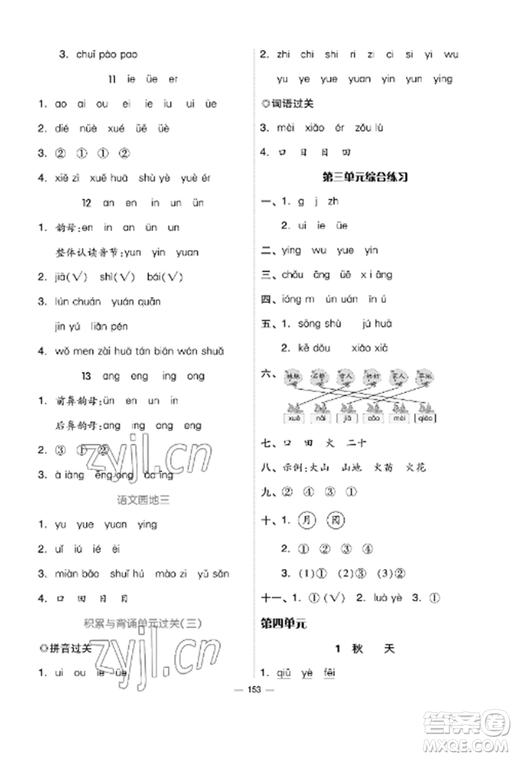 山東科學(xué)技術(shù)出版社2022新思維伴你學(xué)達(dá)標(biāo)測(cè)試卷一年級(jí)語(yǔ)文上冊(cè)人教版參考答案