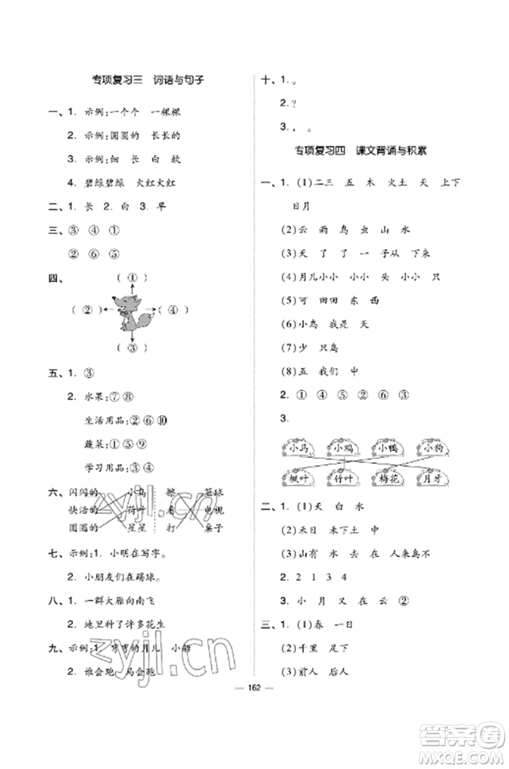 山東科學(xué)技術(shù)出版社2022新思維伴你學(xué)達(dá)標(biāo)測(cè)試卷一年級(jí)語(yǔ)文上冊(cè)人教版參考答案