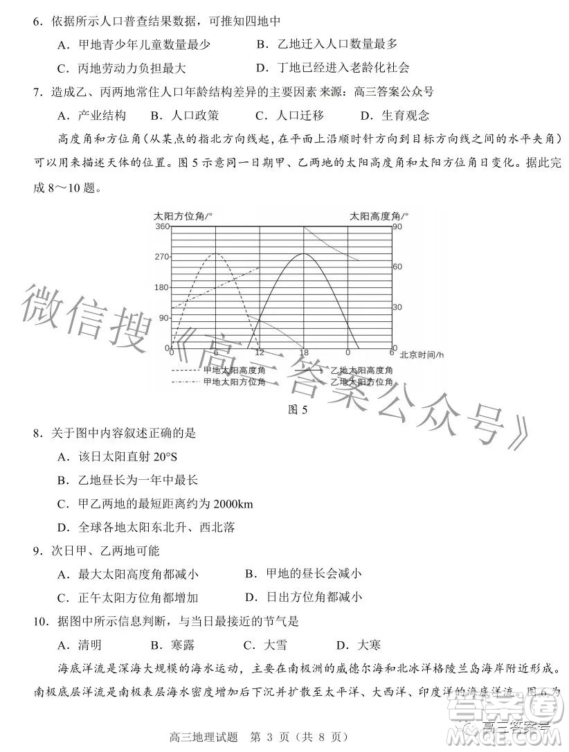 山東中學(xué)聯(lián)盟2020級(jí)高三12月百校大聯(lián)考地理試卷答案