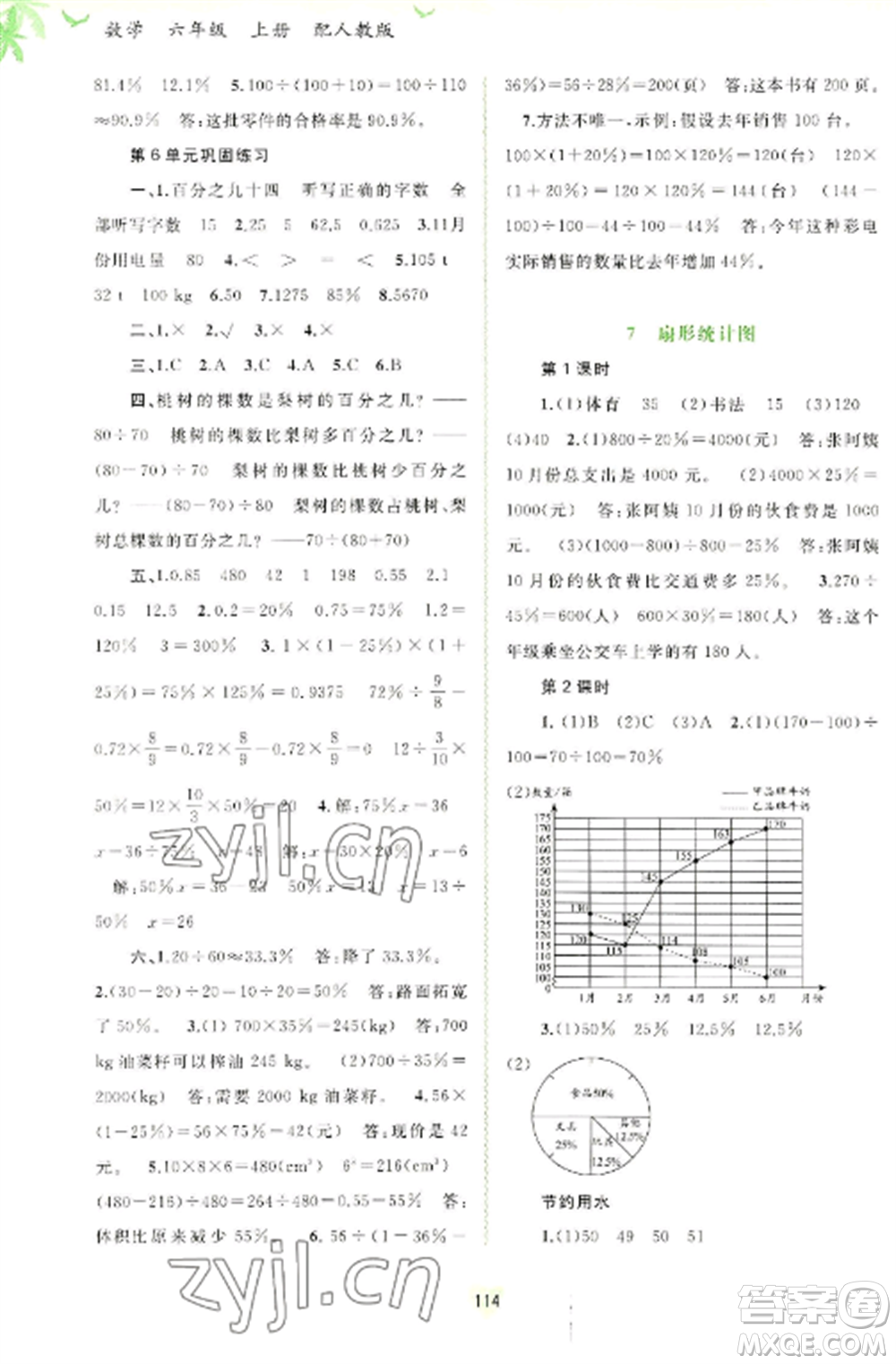 廣西教育出版社2022新課程學(xué)習(xí)與測評同步學(xué)習(xí)六年級數(shù)學(xué)上冊人教版參考答案