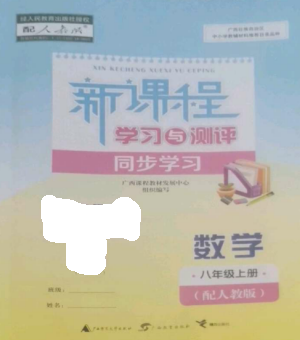 廣西教育出版社2022新課程學習與測評同步學習八年級數(shù)學上冊人教版參考答案