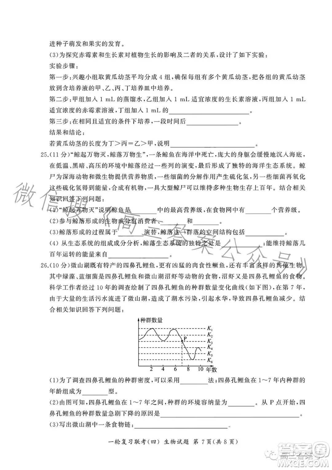 百師聯(lián)盟2023屆高三一輪復(fù)習(xí)聯(lián)考四生物試卷答案