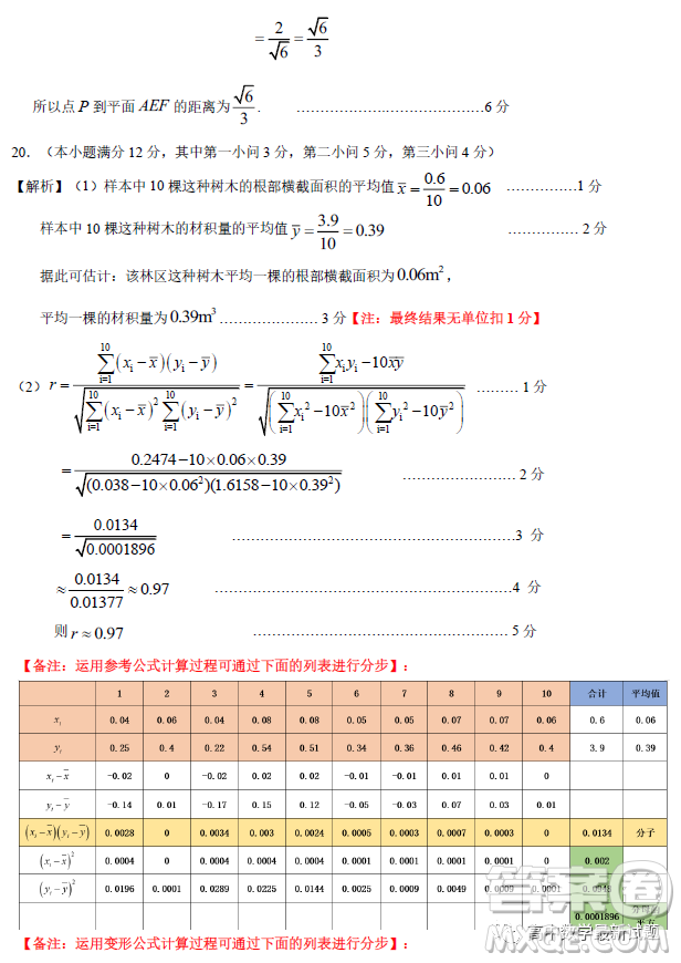 惠州市2023屆高三第三次調(diào)研考試數(shù)學(xué)試題答案