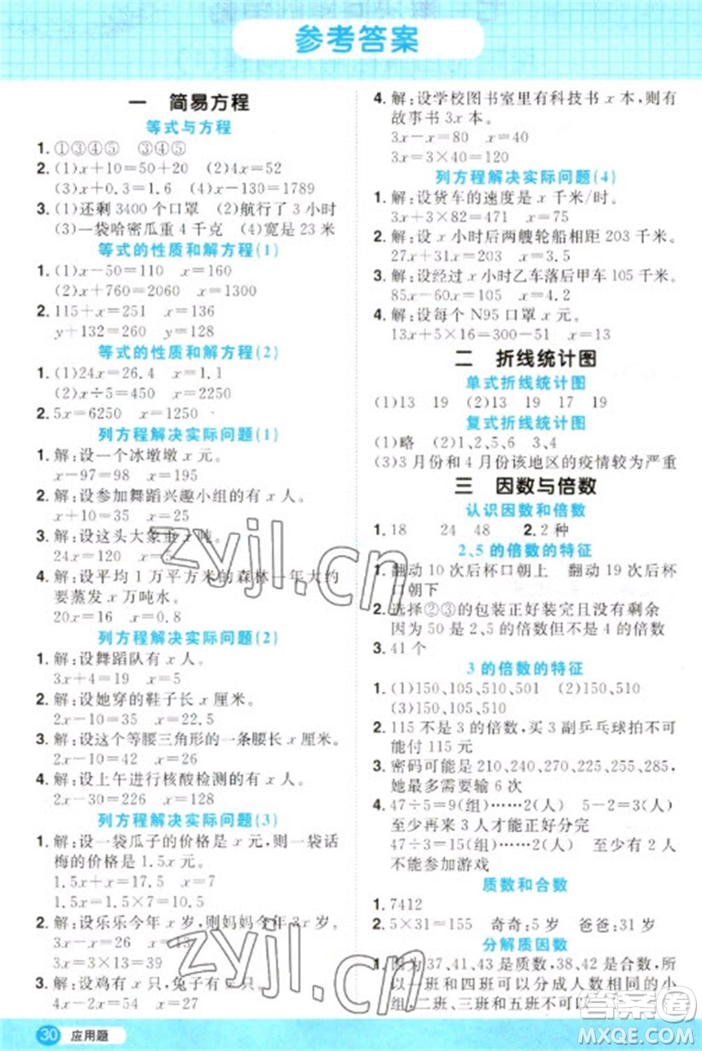 江西教育出版社2023陽光同學計算小達人五年級下冊數(shù)學蘇教版參考答案