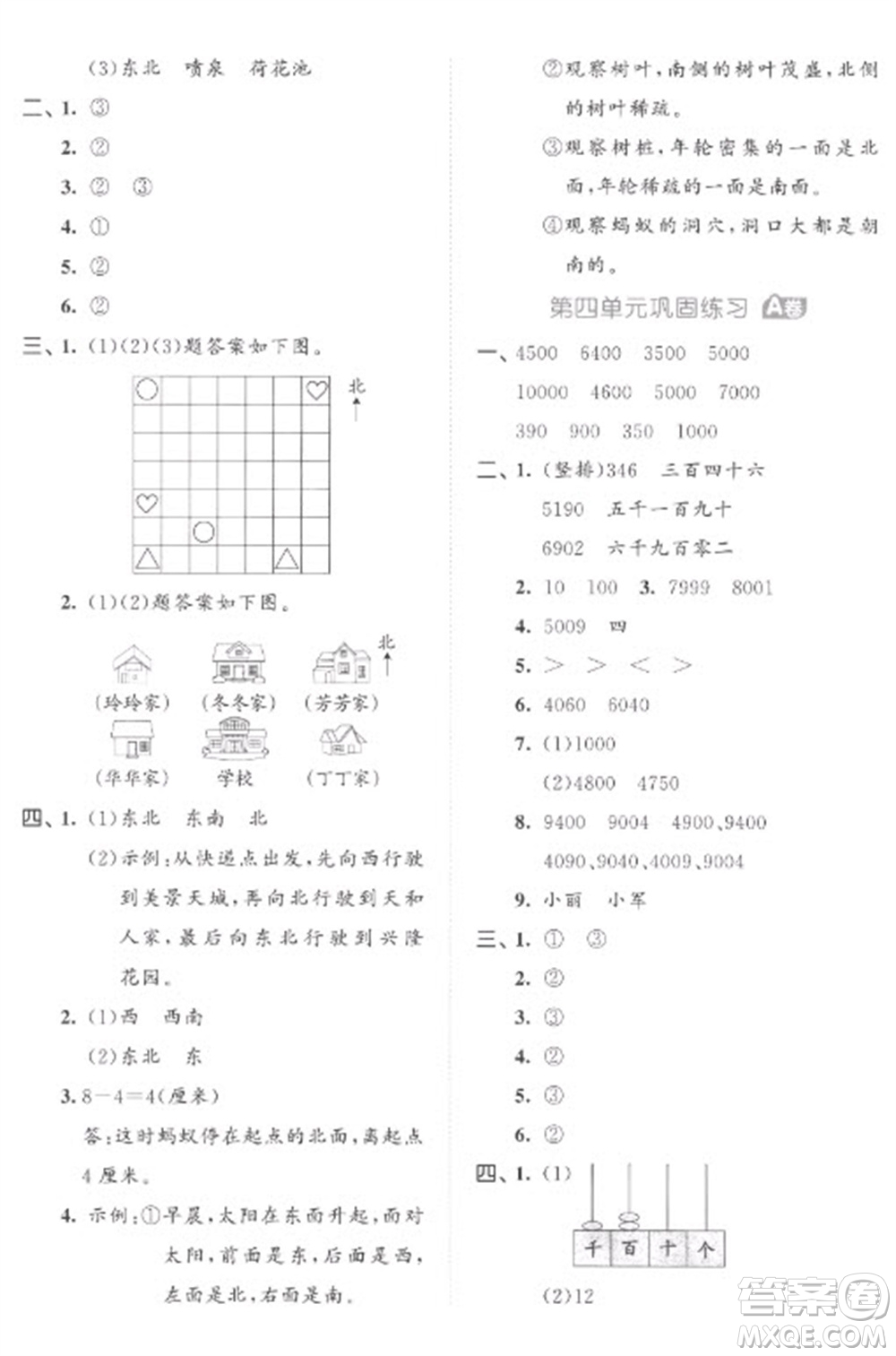 西安出版社2023春季53全優(yōu)卷二年級下冊數(shù)學(xué)蘇教版參考答案