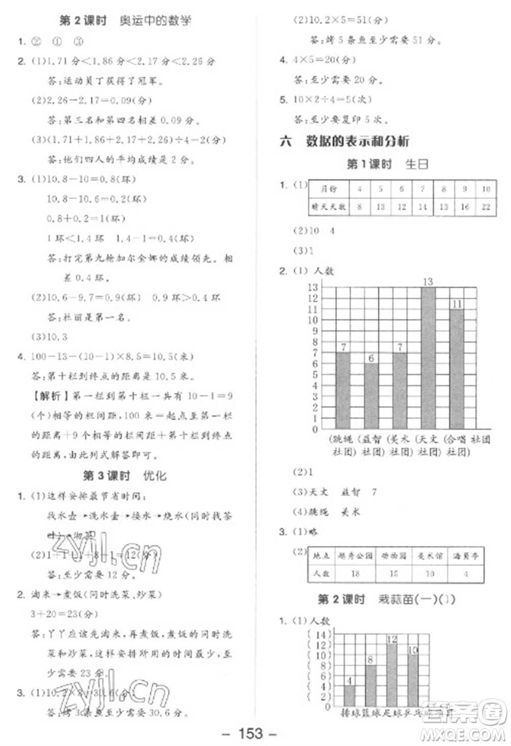 開明出版社2023全品學(xué)練考四年級下冊數(shù)學(xué)北師大版參考答案