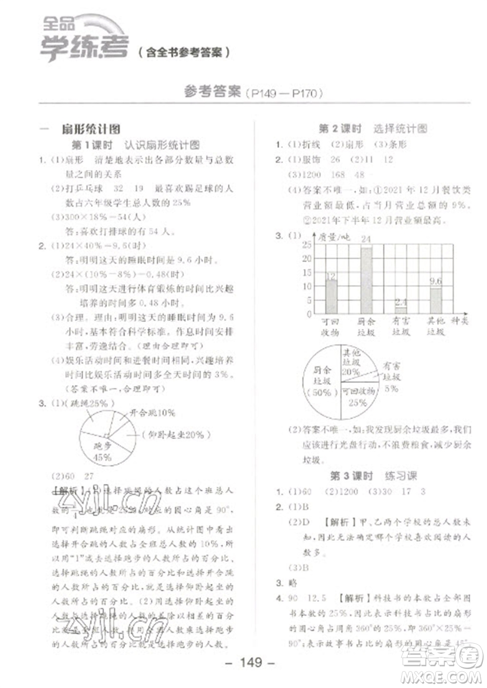 開明出版社2023全品學(xué)練考六年級下冊數(shù)學(xué)蘇教版參考答案