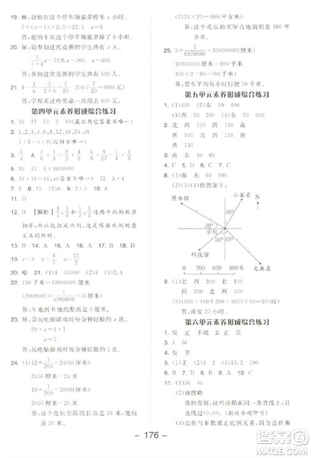 開明出版社2023全品學(xué)練考六年級下冊數(shù)學(xué)蘇教版參考答案