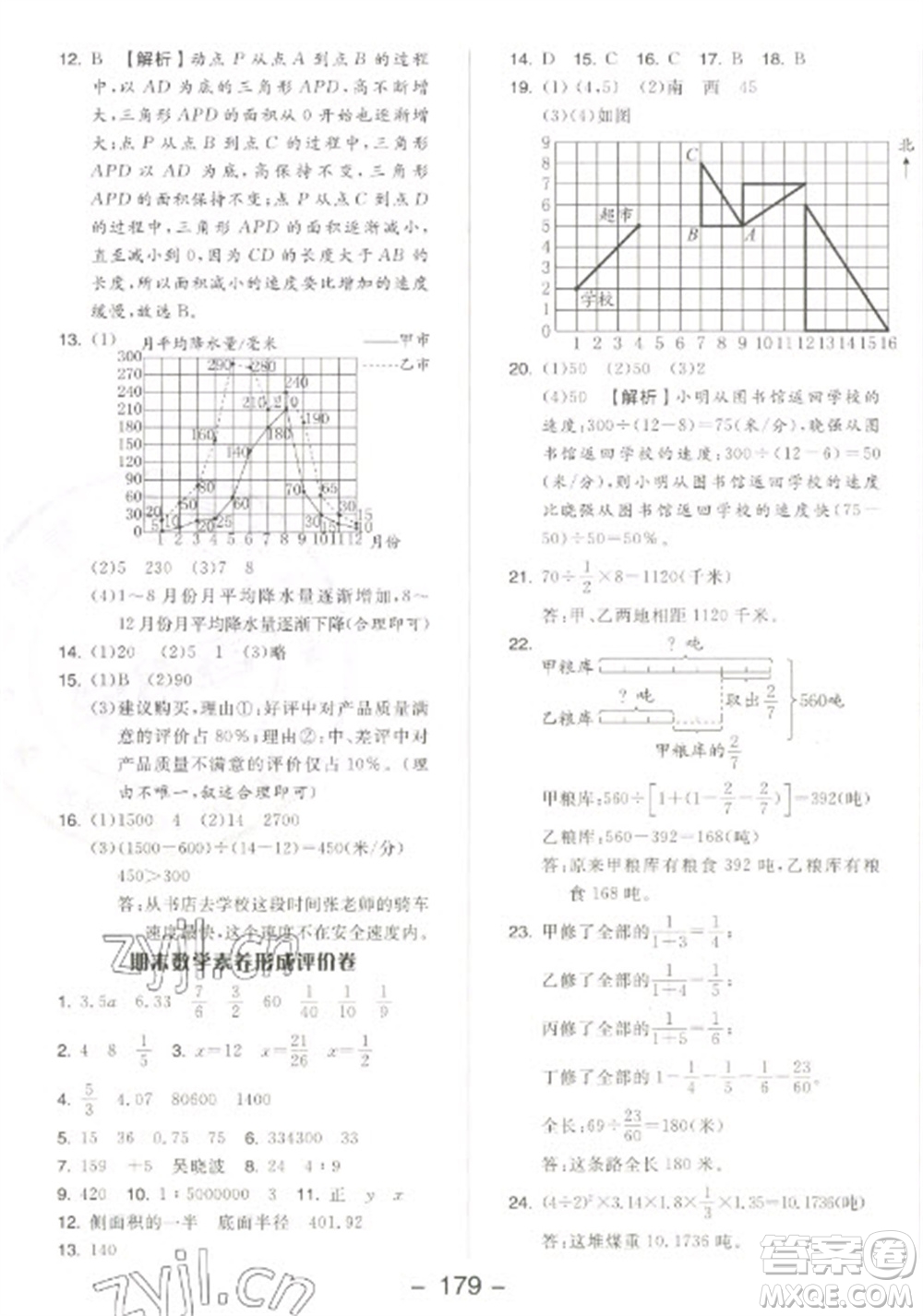 開明出版社2023全品學(xué)練考六年級下冊數(shù)學(xué)蘇教版參考答案