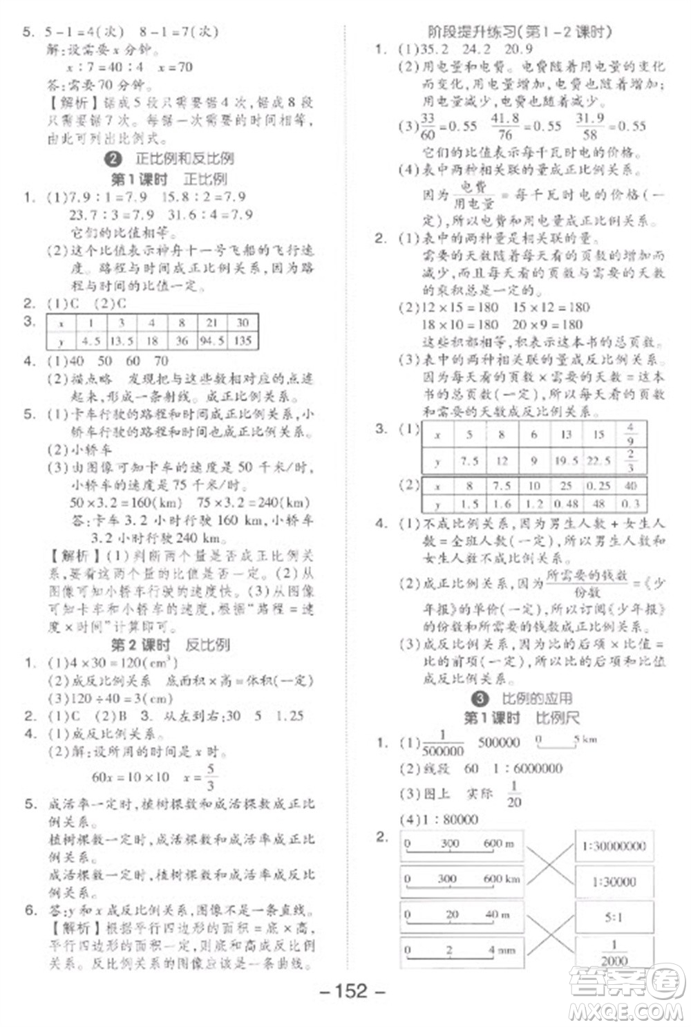 開明出版社2023全品學(xué)練考六年級(jí)下冊(cè)數(shù)學(xué)人教版參考答案