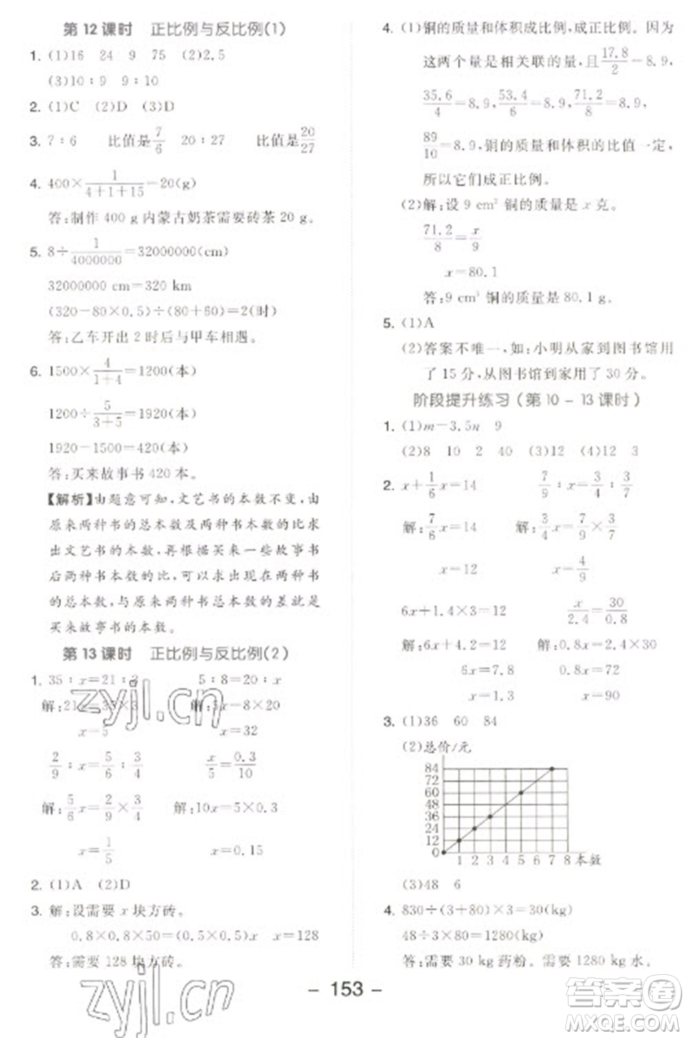 開(kāi)明出版社2023全品學(xué)練考六年級(jí)下冊(cè)數(shù)學(xué)北師大版參考答案