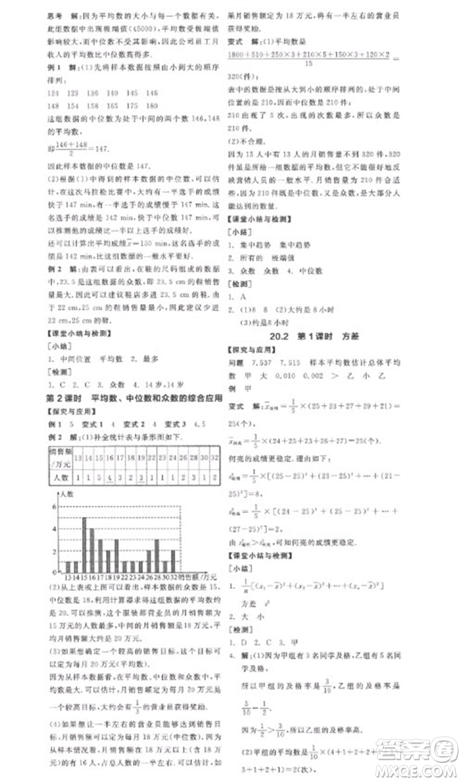 陽(yáng)光出版社2023全品學(xué)練考八年級(jí)下冊(cè)數(shù)學(xué)人教版參考答案