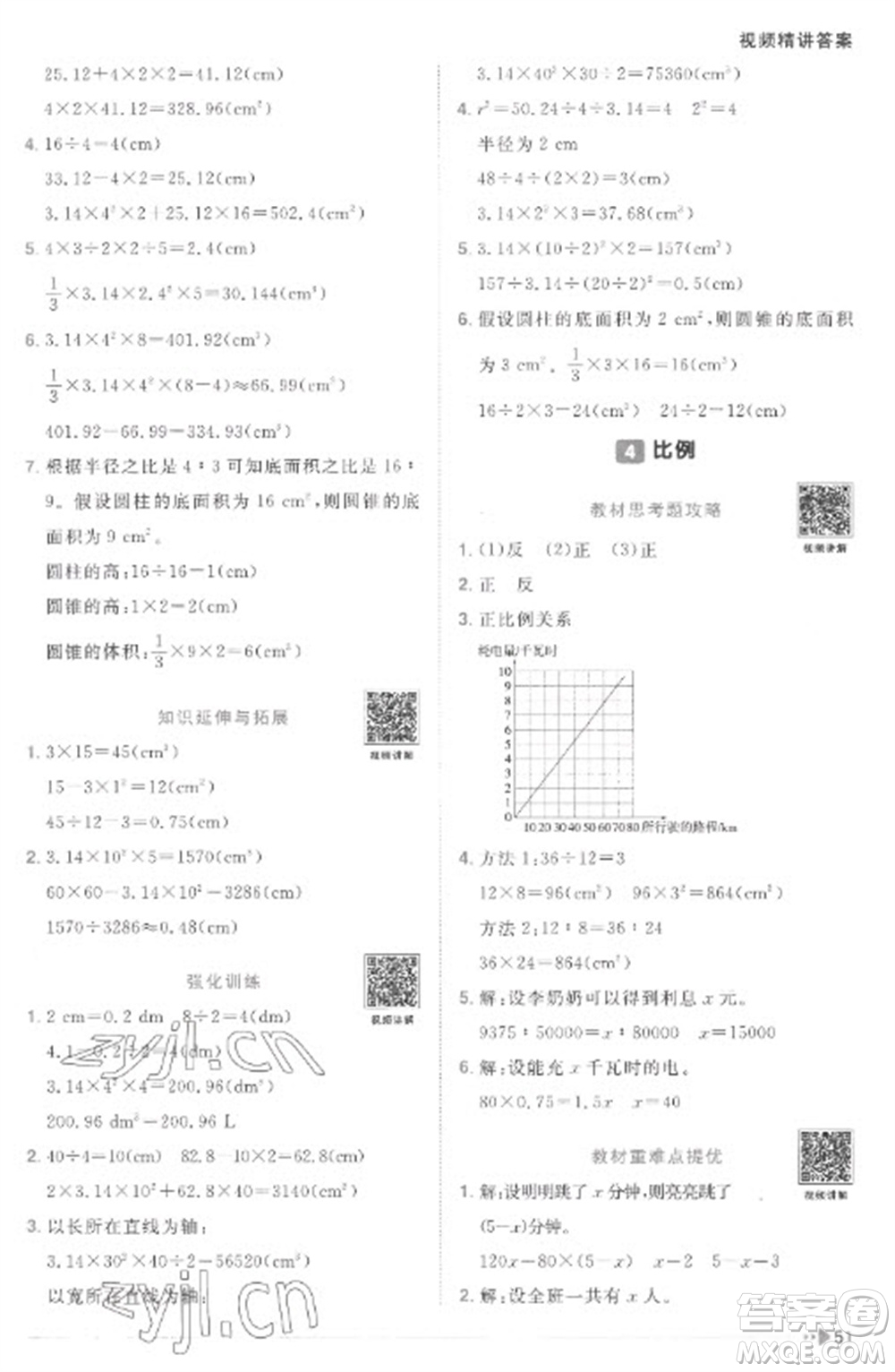 江西教育出版社2023陽光同學(xué)課時優(yōu)化作業(yè)六年級數(shù)學(xué)下冊人教版菏澤專版參考答案