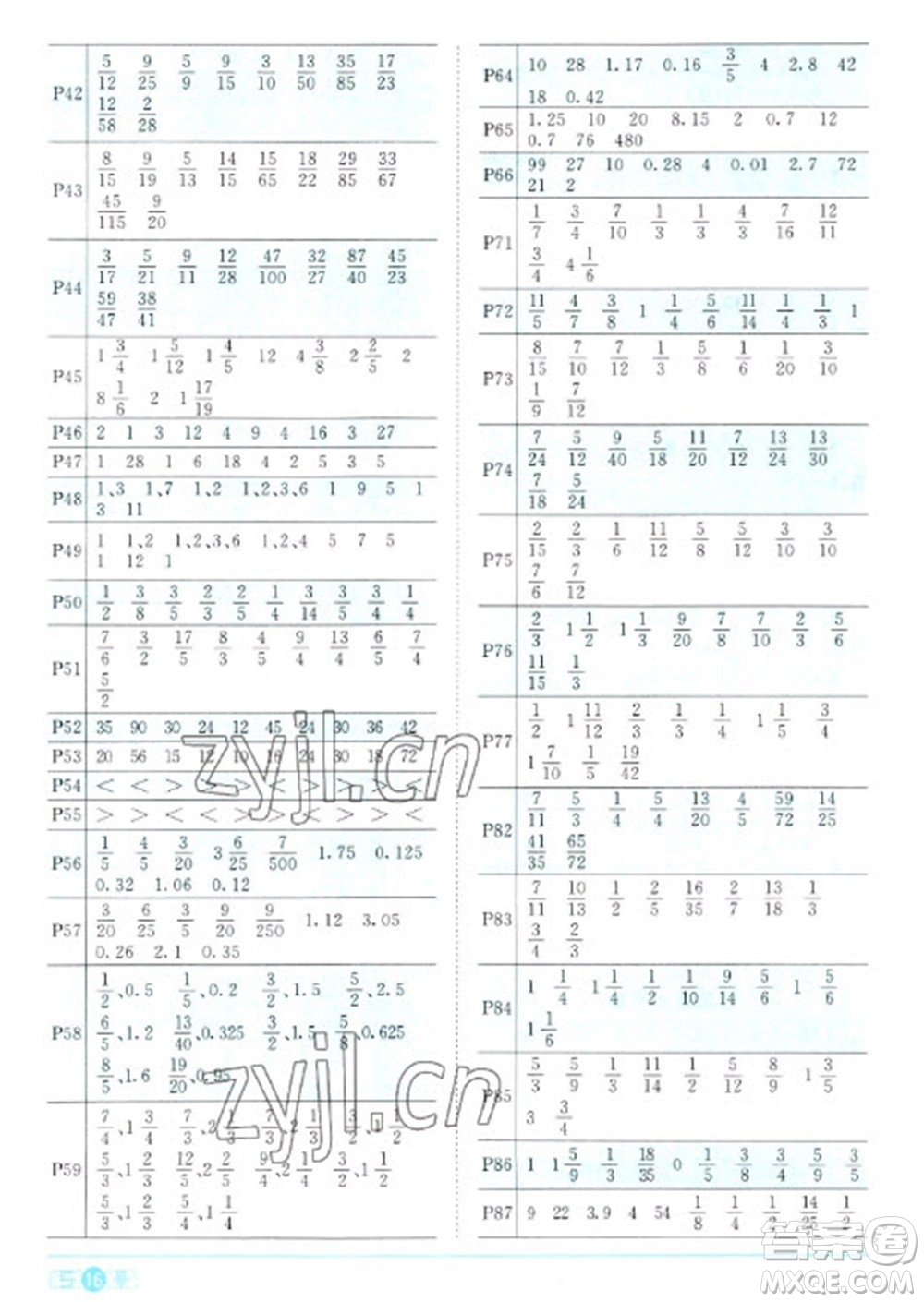 江西教育出版社2023陽光同學(xué)課時優(yōu)化作業(yè)五年級數(shù)學(xué)下冊人教版參考答案