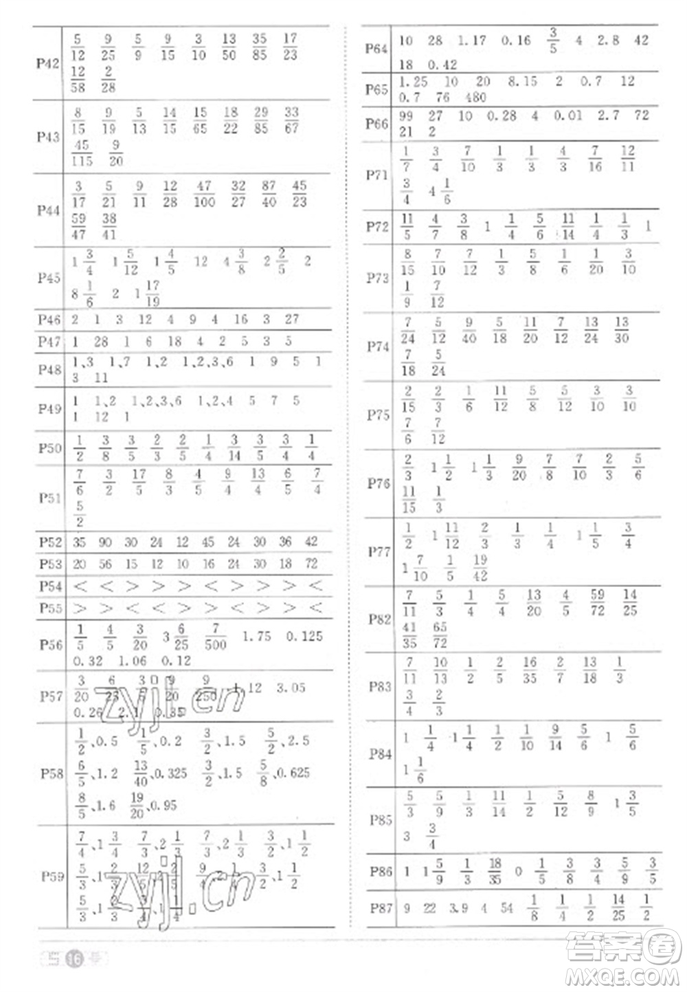 江西教育出版社2023陽光同學(xué)課時(shí)優(yōu)化作業(yè)五年級(jí)數(shù)學(xué)下冊人教版菏澤專版參考答案