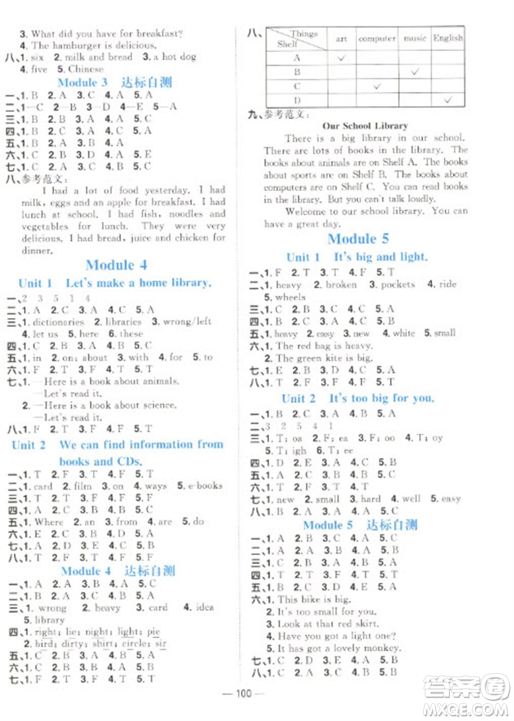 江西教育出版社2023陽(yáng)光同學(xué)課時(shí)優(yōu)化作業(yè)五年級(jí)英語(yǔ)下冊(cè)外研版參考答案