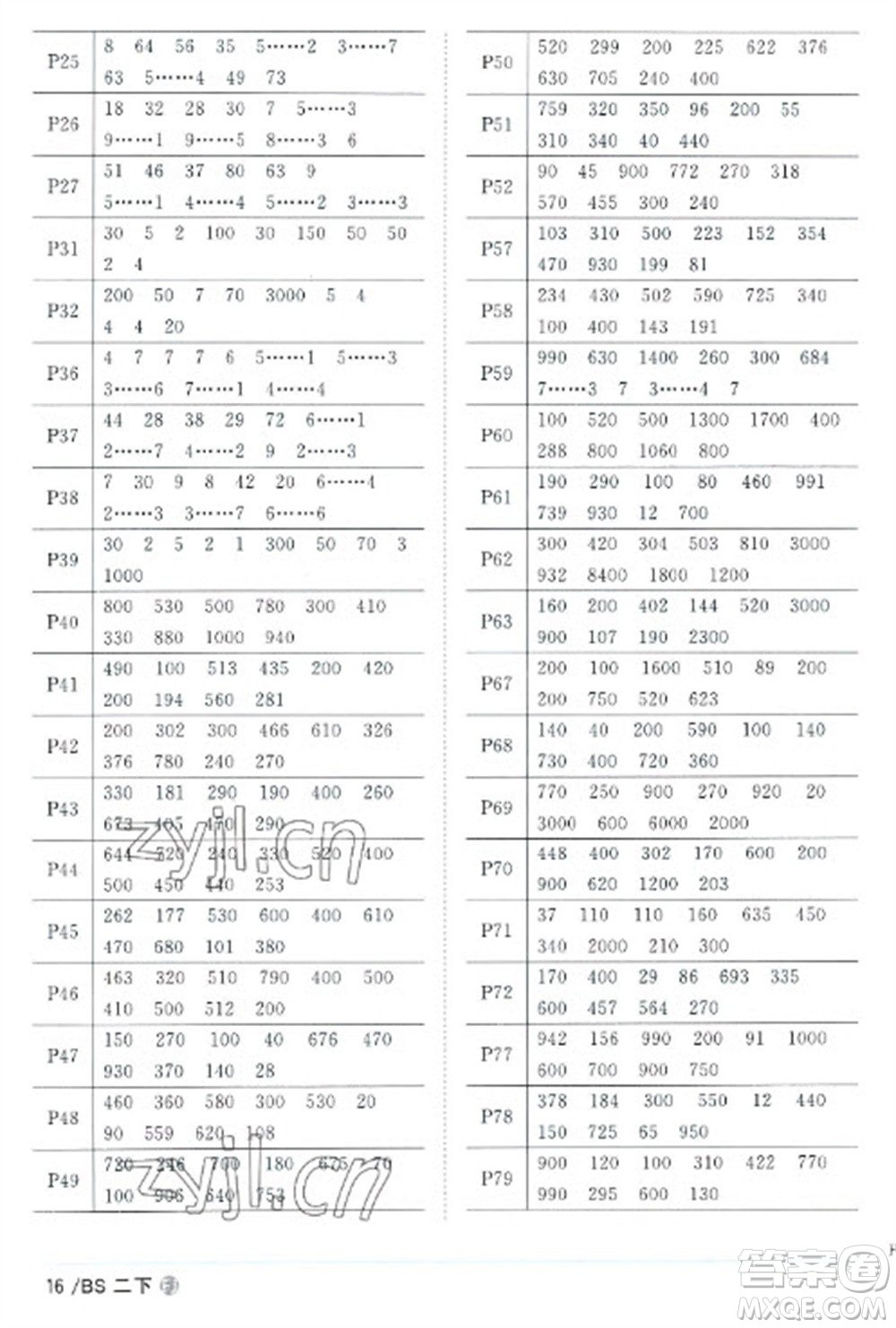 江西教育出版社2023陽(yáng)光同學(xué)課時(shí)優(yōu)化作業(yè)二年級(jí)數(shù)學(xué)下冊(cè)北師大版福建專版參考答案