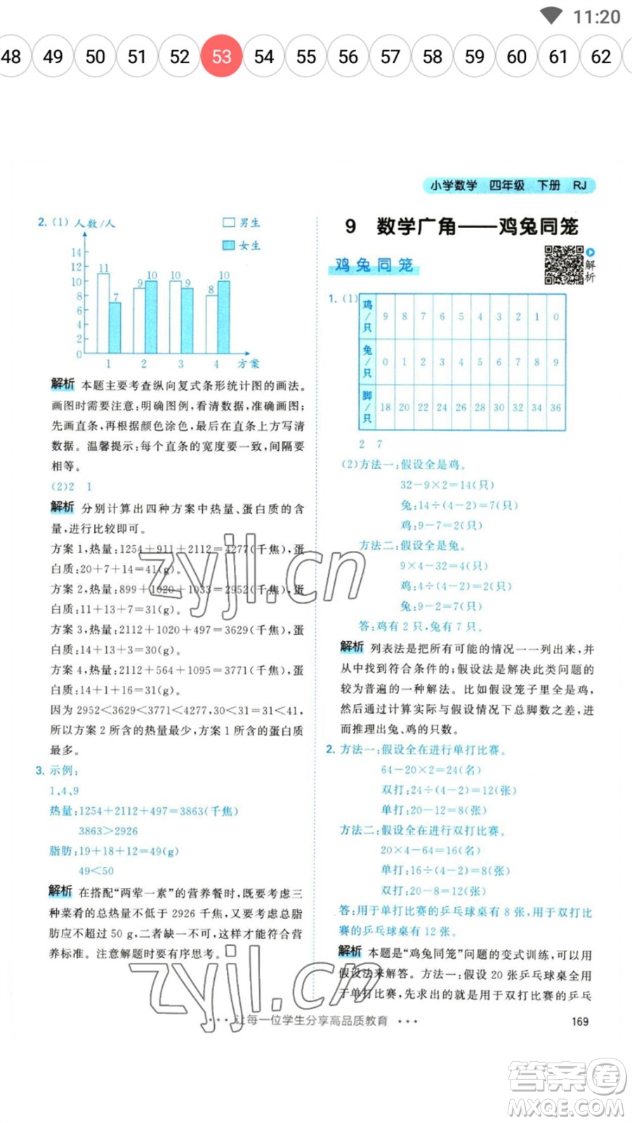 教育科學出版社2023春季53天天練四年級數(shù)學下冊人教版參考答案