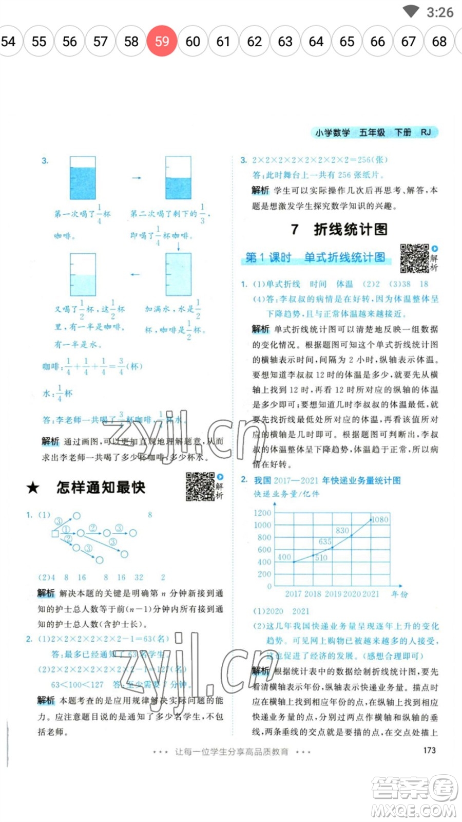 教育科學(xué)出版社2023春季53天天練五年級數(shù)學(xué)下冊人教版參考答案