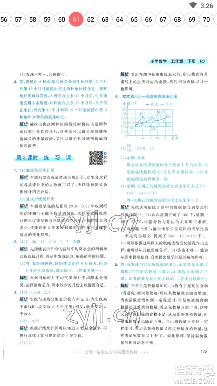 教育科學(xué)出版社2023春季53天天練五年級數(shù)學(xué)下冊人教版參考答案