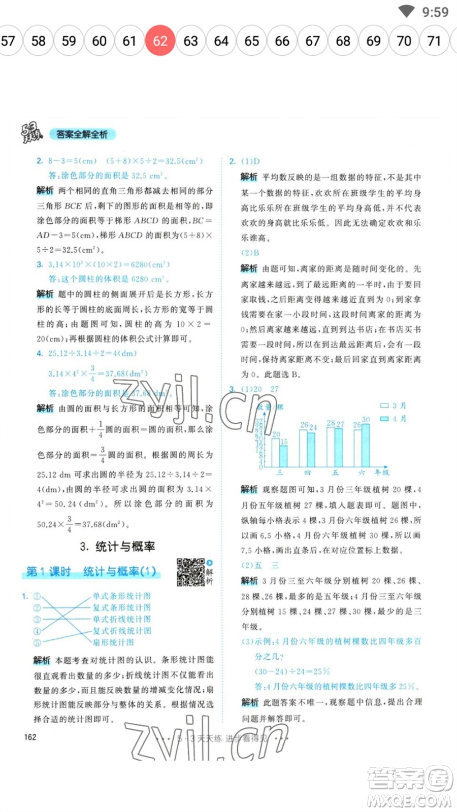 教育科學(xué)出版社2023春季53天天練六年級數(shù)學(xué)下冊人教版參考答案