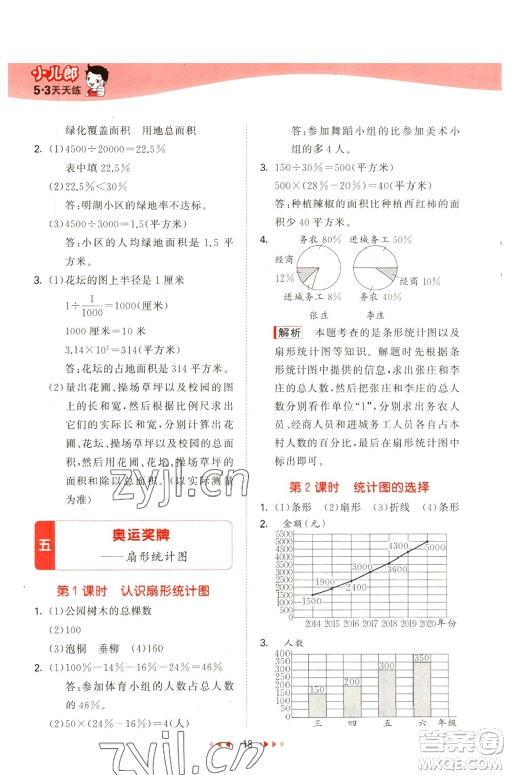 教育科學(xué)出版社2023春季53天天練六年級數(shù)學(xué)下冊青島版參考答案