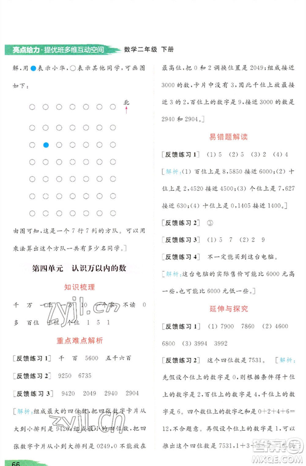 北京教育出版社2023亮點給力提優(yōu)班多維互動空間二年級數(shù)學(xué)下冊蘇教版參考答案