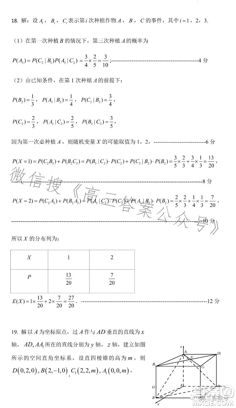 2023年菏澤高三一模數(shù)學試卷答案