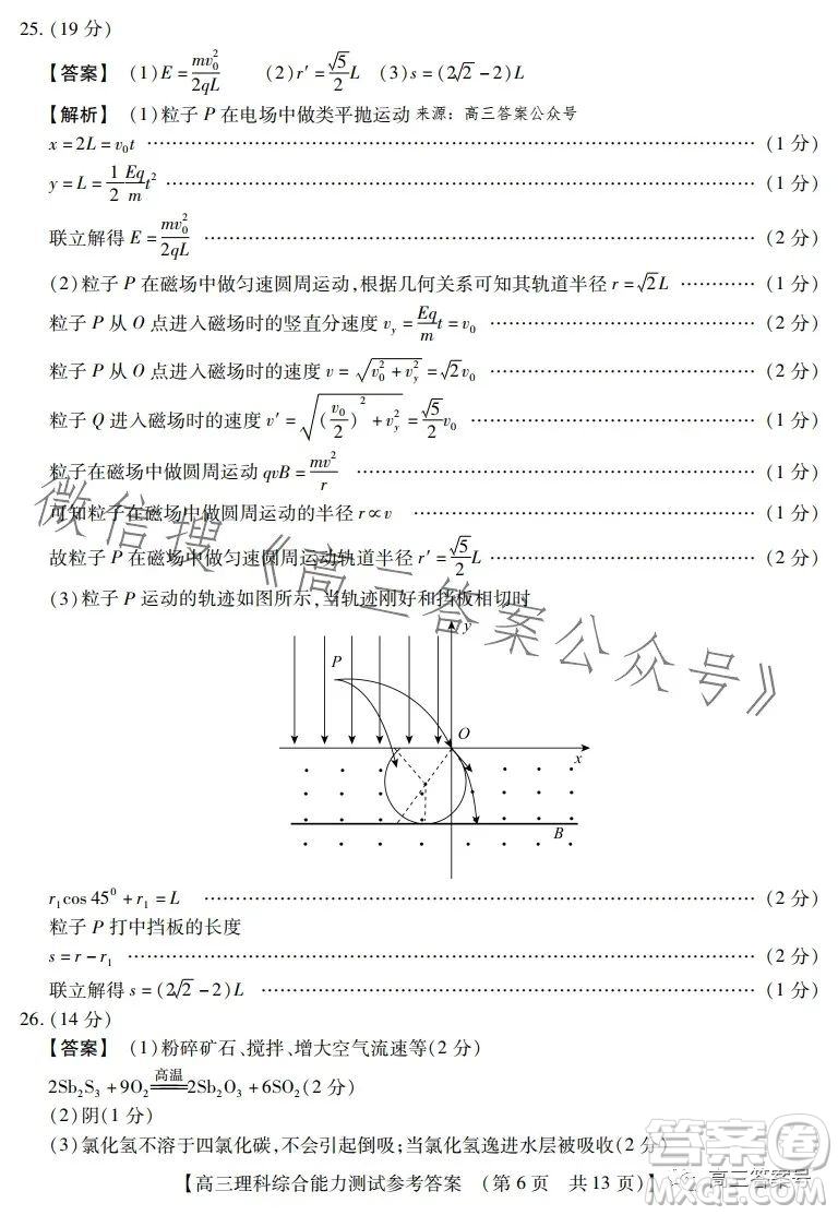 河南省2022-2023下學(xué)年高三年級TOP二十名校二月調(diào)研考理科綜合試卷答案