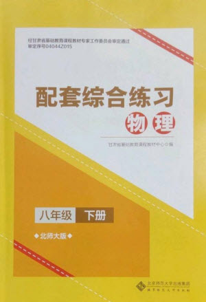 北京師范大學出版社2023物理配套綜合練習八年級下冊北師大版參考答案