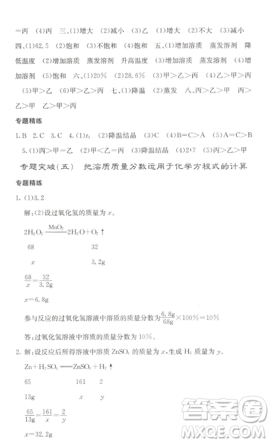 四川大學(xué)出版社2023名校課堂內(nèi)外九年級(jí)化學(xué)下冊(cè)人教版答案