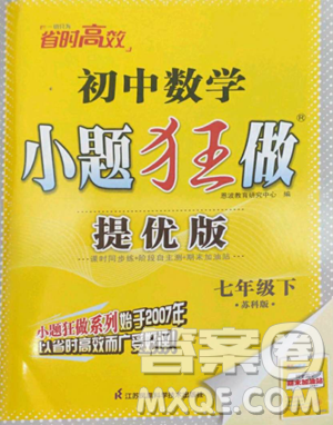 江蘇鳳凰科學(xué)技術(shù)出版社2023小題狂做七年級下冊數(shù)學(xué)蘇科版提優(yōu)版參考答案