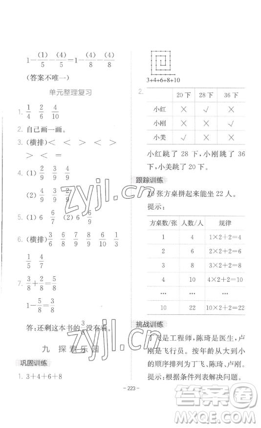 陜西師范大學(xué)出版總社有限公司2023全易通小學(xué)數(shù)學(xué)三年級下冊冀教版答案