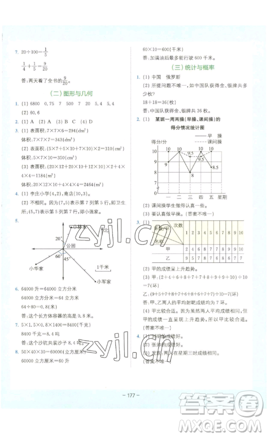 四川民族出版社2023全易通小學數(shù)學五年級下冊青島版答案