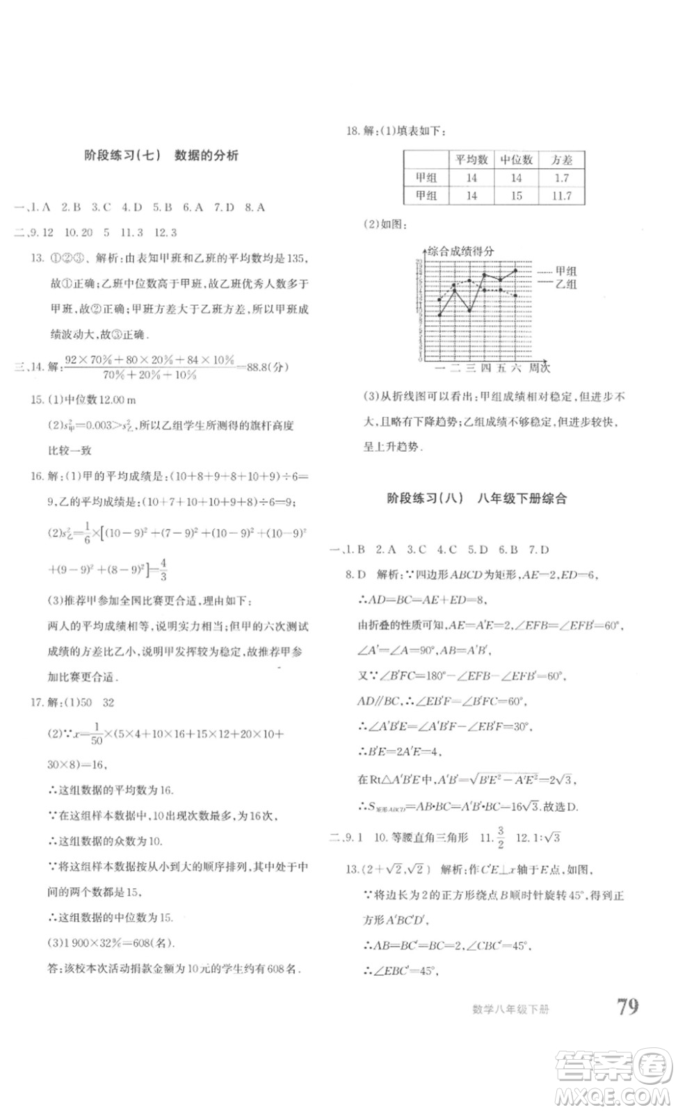 新疆青少年出版社2023優(yōu)學(xué)1+1評價與測試八年級下冊數(shù)學(xué)人教版答案