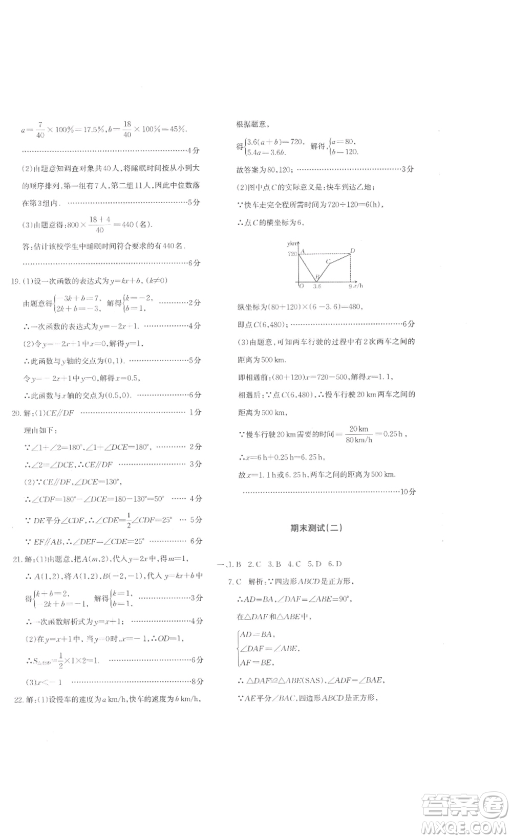 新疆青少年出版社2023優(yōu)學(xué)1+1評價與測試八年級下冊數(shù)學(xué)人教版答案