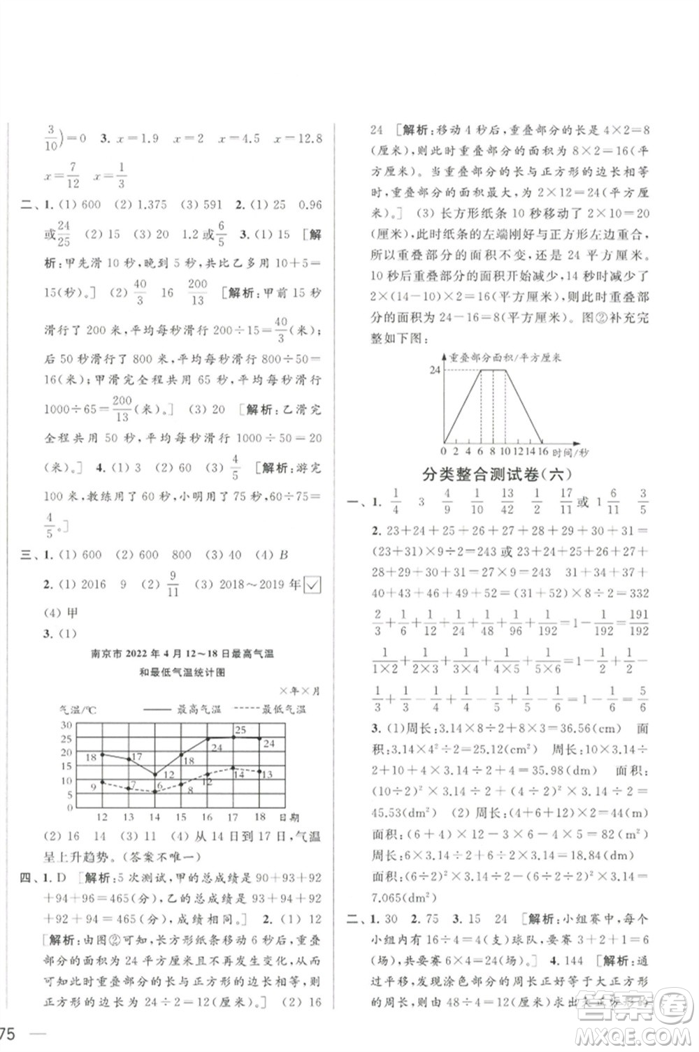 北京教育出版社2023春季亮點(diǎn)給力大試卷五年級(jí)數(shù)學(xué)下冊(cè)江蘇版參考答案