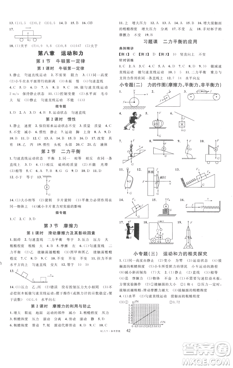 開(kāi)明出版社2023名校課堂八年級(jí)物理下冊(cè)人教版參考答案