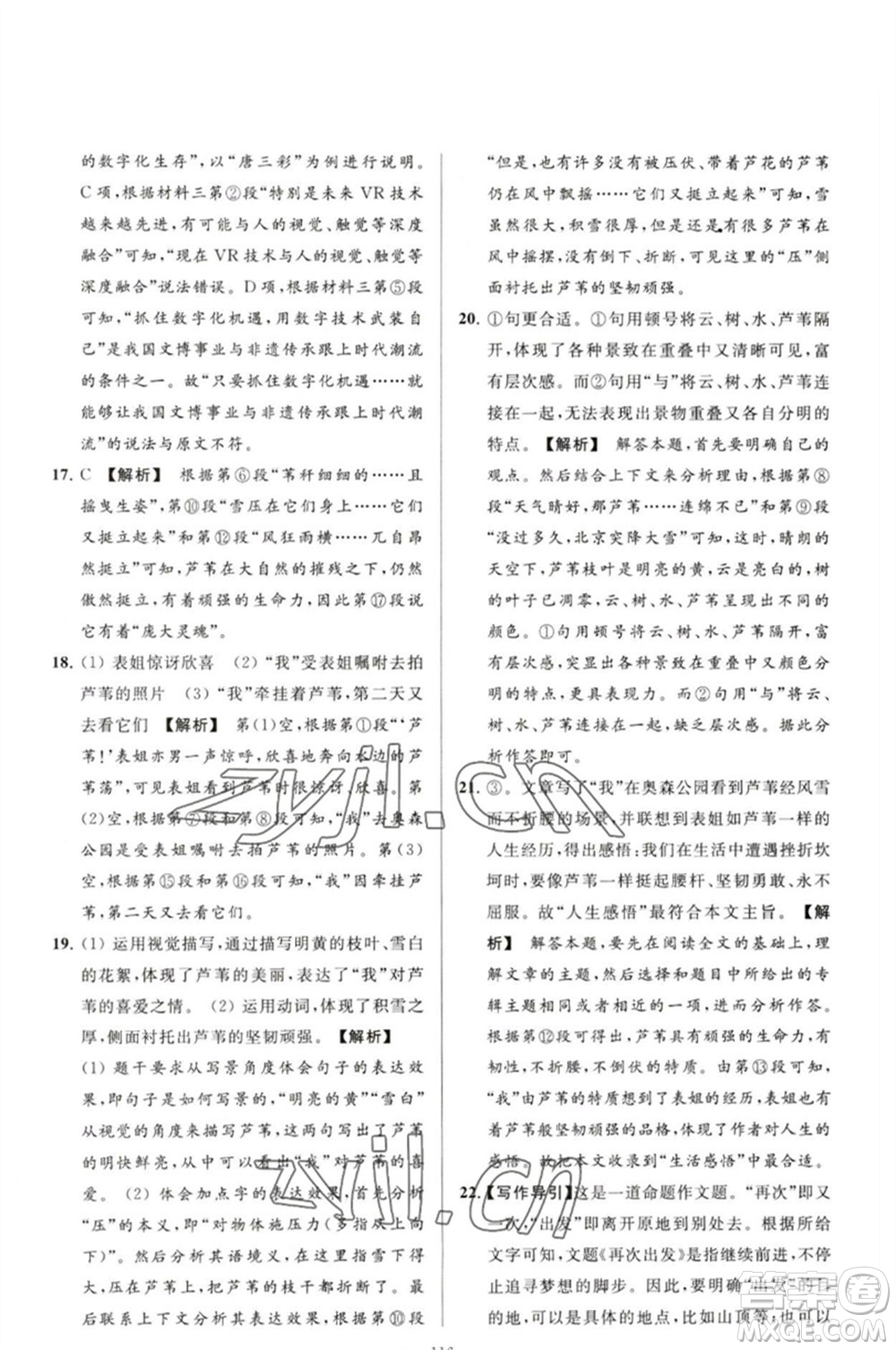 延邊教育出版社2023春季亮點給力大試卷九年級語文下冊人教版參考答案