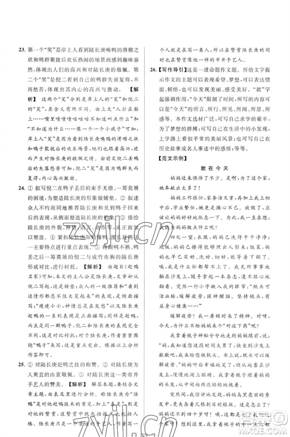 延邊教育出版社2023春季亮點給力大試卷九年級語文下冊人教版參考答案