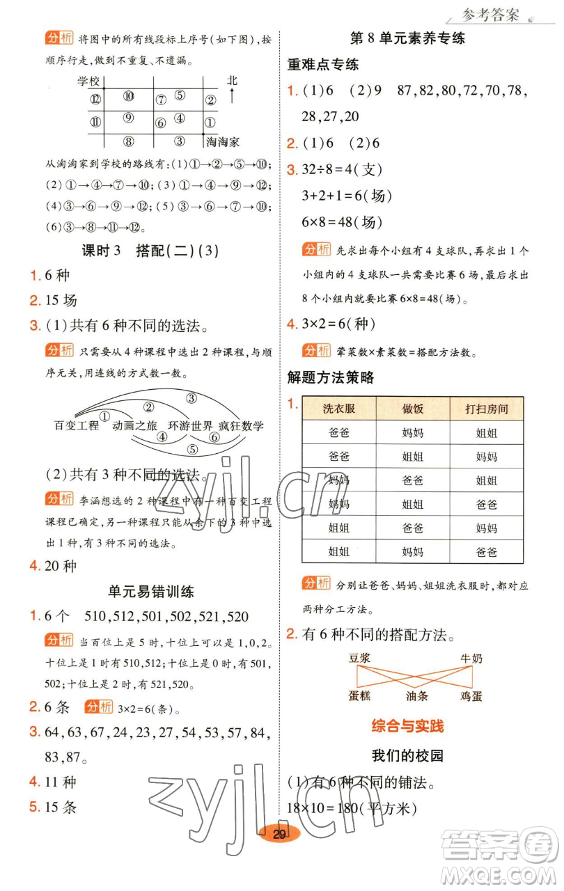 陜西師范大學(xué)出版總社有限公司2023黃岡同步練一日一練三年級數(shù)學(xué)下冊人教版參考答案