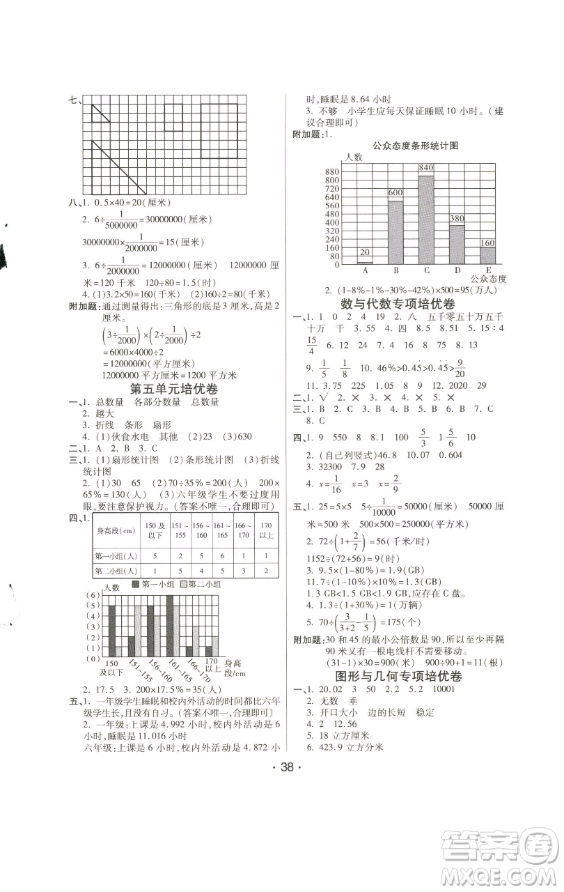 陜西師范大學(xué)出版總社有限公司2023黃岡同步練一日一練六年級(jí)數(shù)學(xué)下冊(cè)青島版參考答案