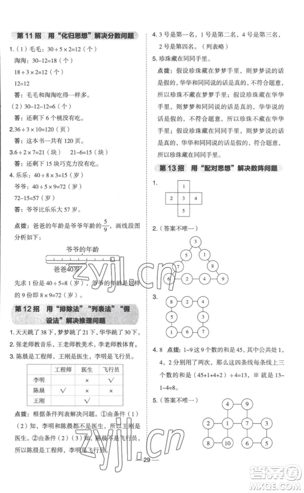 山西教育出版社2023綜合應(yīng)用創(chuàng)新題典中點三年級數(shù)學(xué)下冊冀教版參考答案