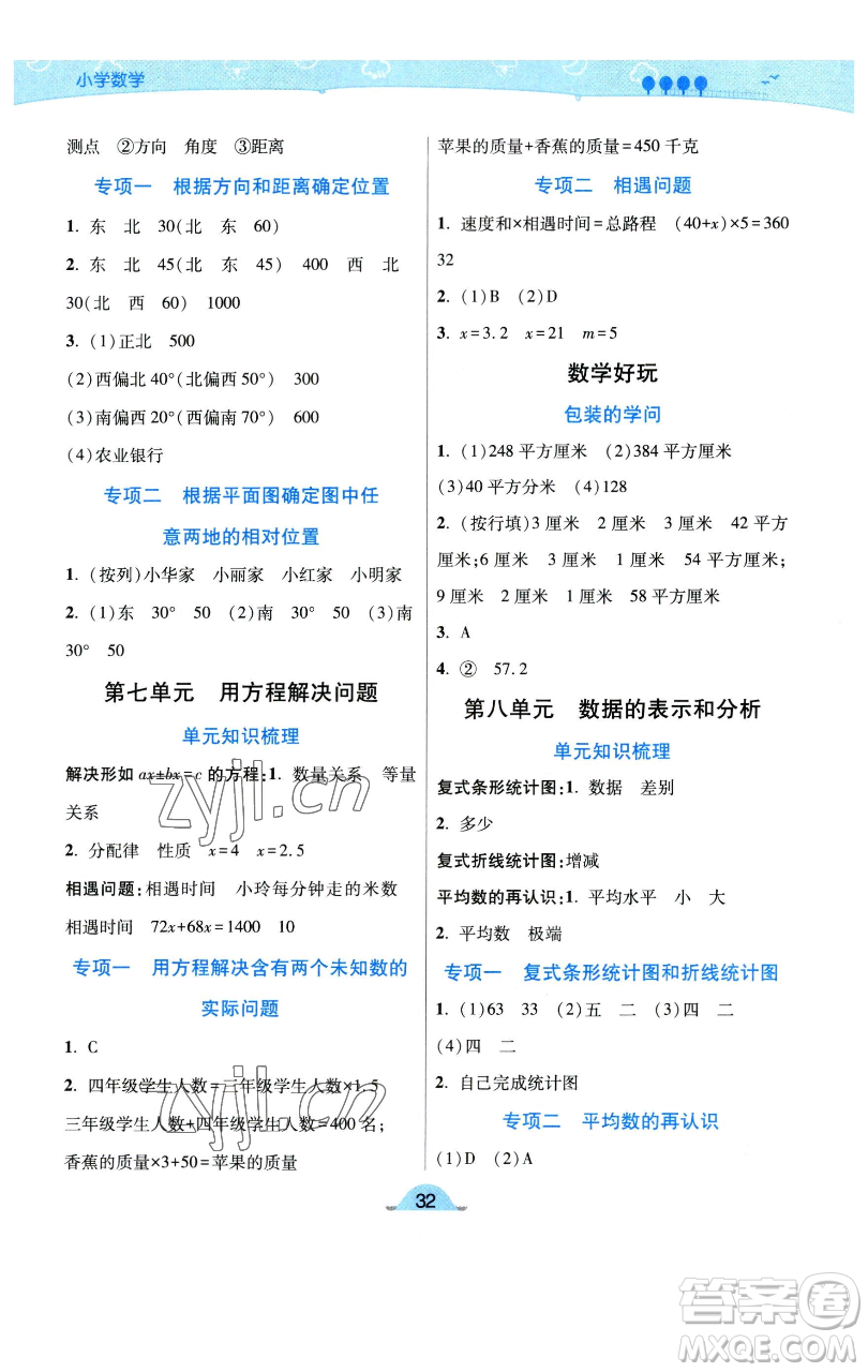 陜西師范大學(xué)出版總社有限公司2023黃岡同步練一日一練五年級數(shù)學(xué)下冊北師大版參考答案