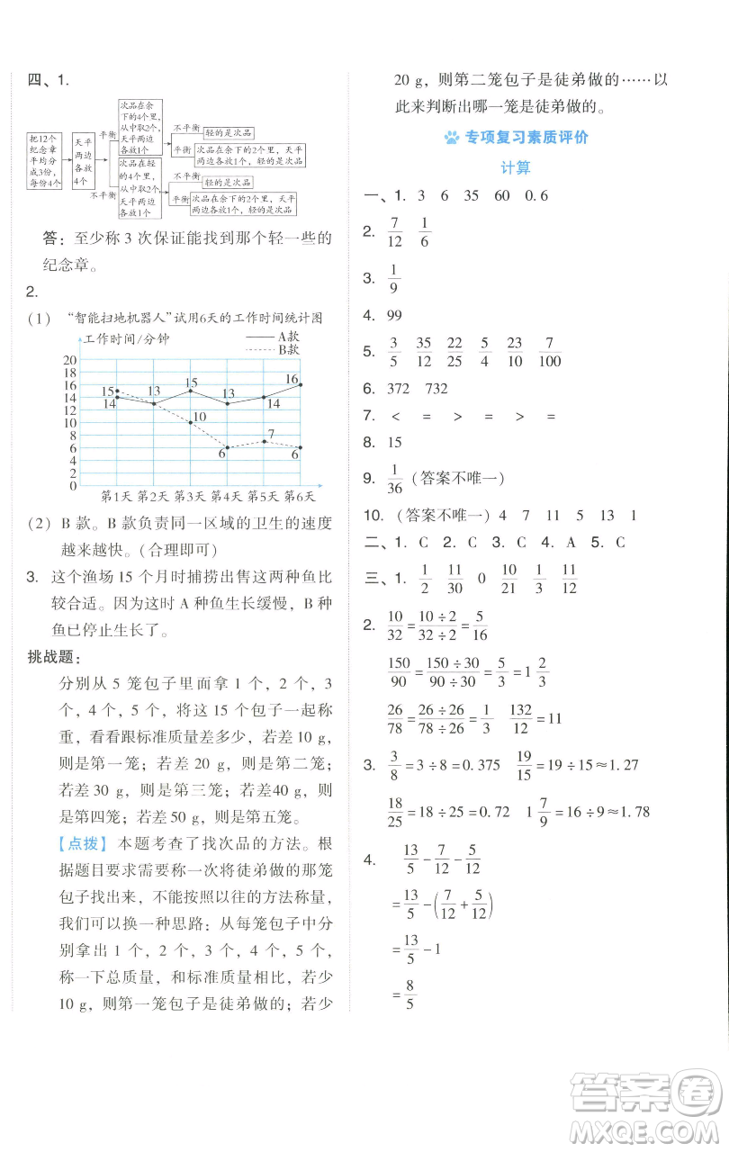 吉林教育出版社2023好卷五年級數(shù)學(xué)下冊人教版參考答案