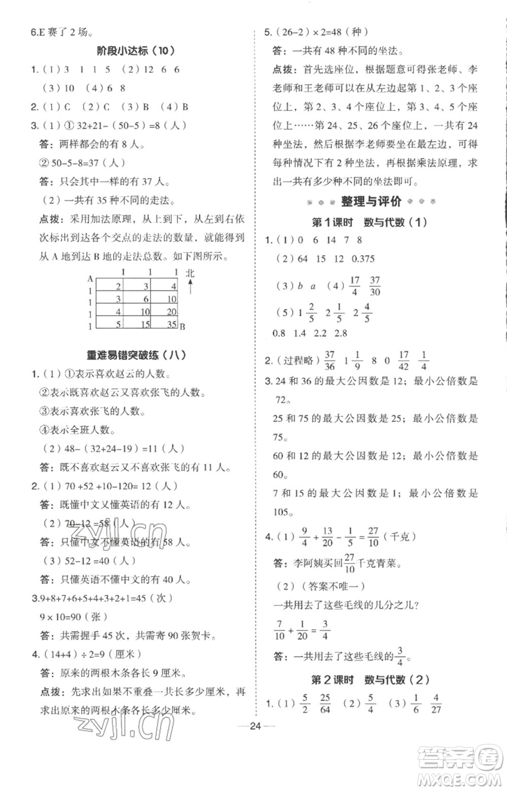 吉林教育出版社2023綜合應(yīng)用創(chuàng)新題典中點(diǎn)五年級數(shù)學(xué)下冊冀教版參考答案