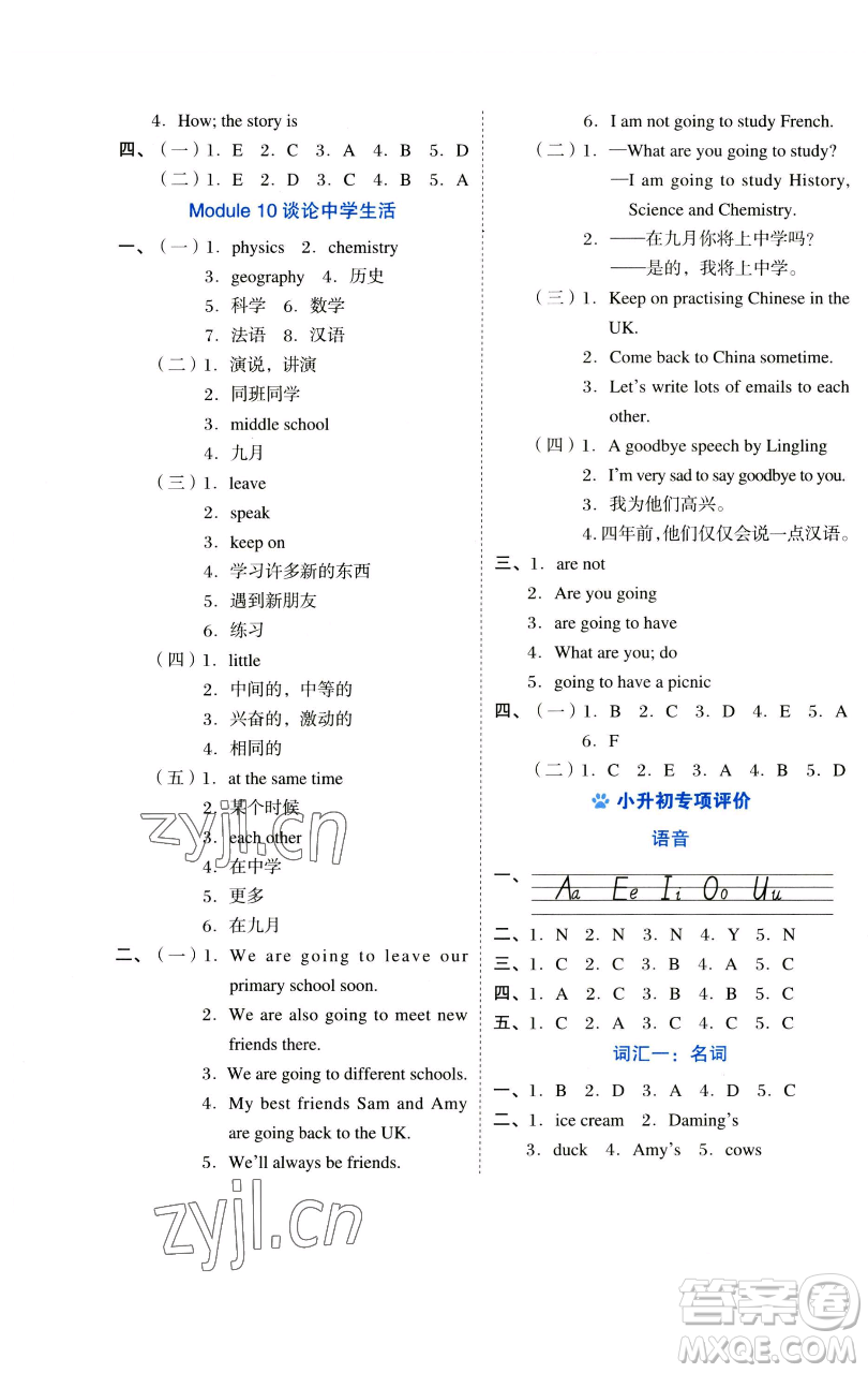 吉林教育出版社2023好卷六年級(jí)英語(yǔ)下冊(cè)外研版參考答案