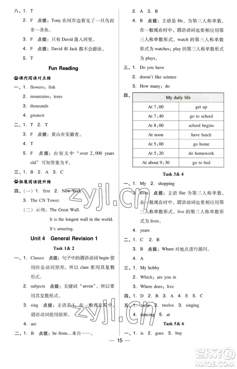 吉林教育出版社2023綜合應(yīng)用創(chuàng)新題典中點(diǎn)六年級(jí)英語下冊(cè)三起點(diǎn)人教精通版參考答案