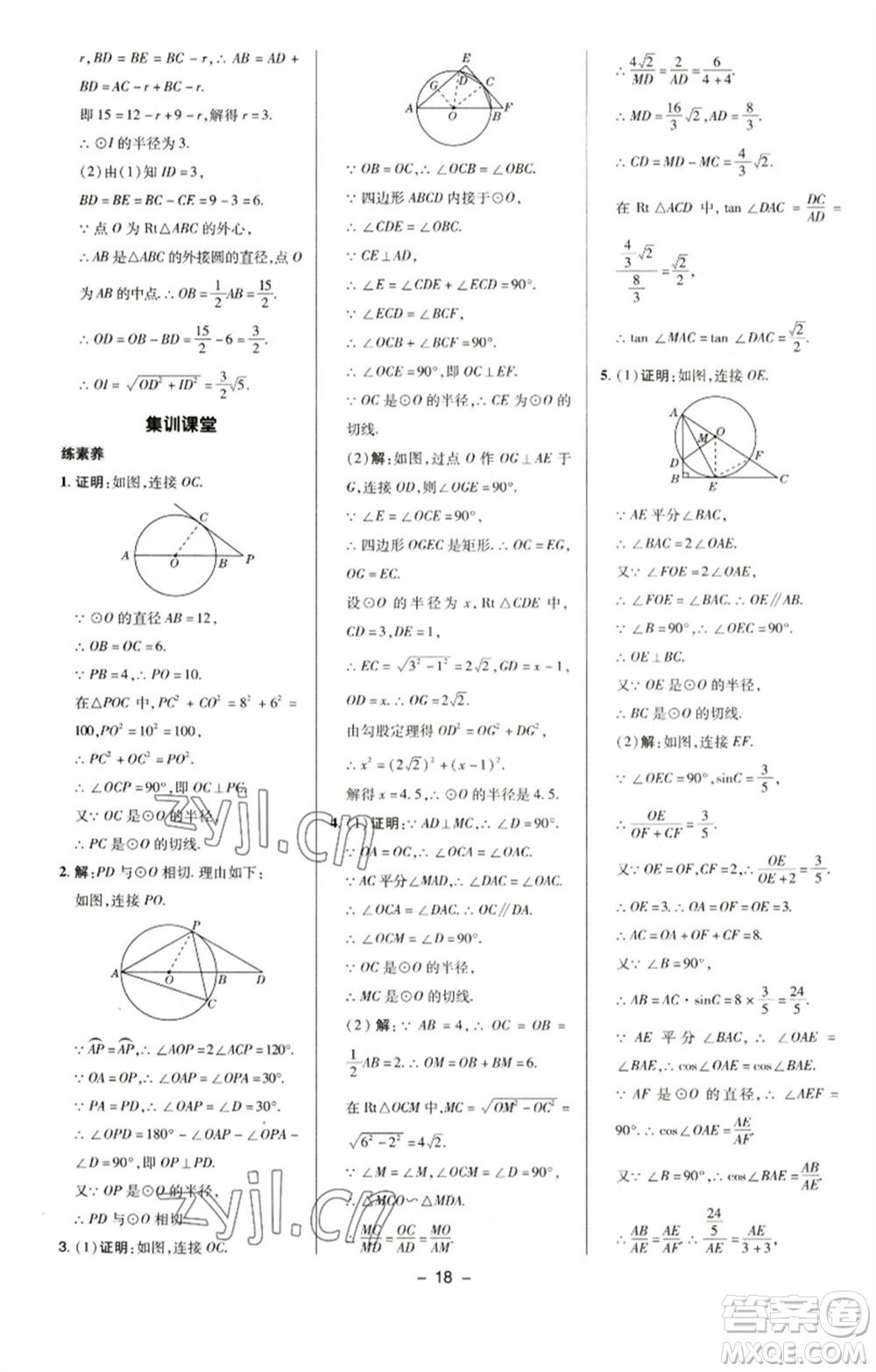 陜西人民教育出版社2023綜合應(yīng)用創(chuàng)新題典中點(diǎn)九年級(jí)數(shù)學(xué)下冊(cè)滬科版參考答案