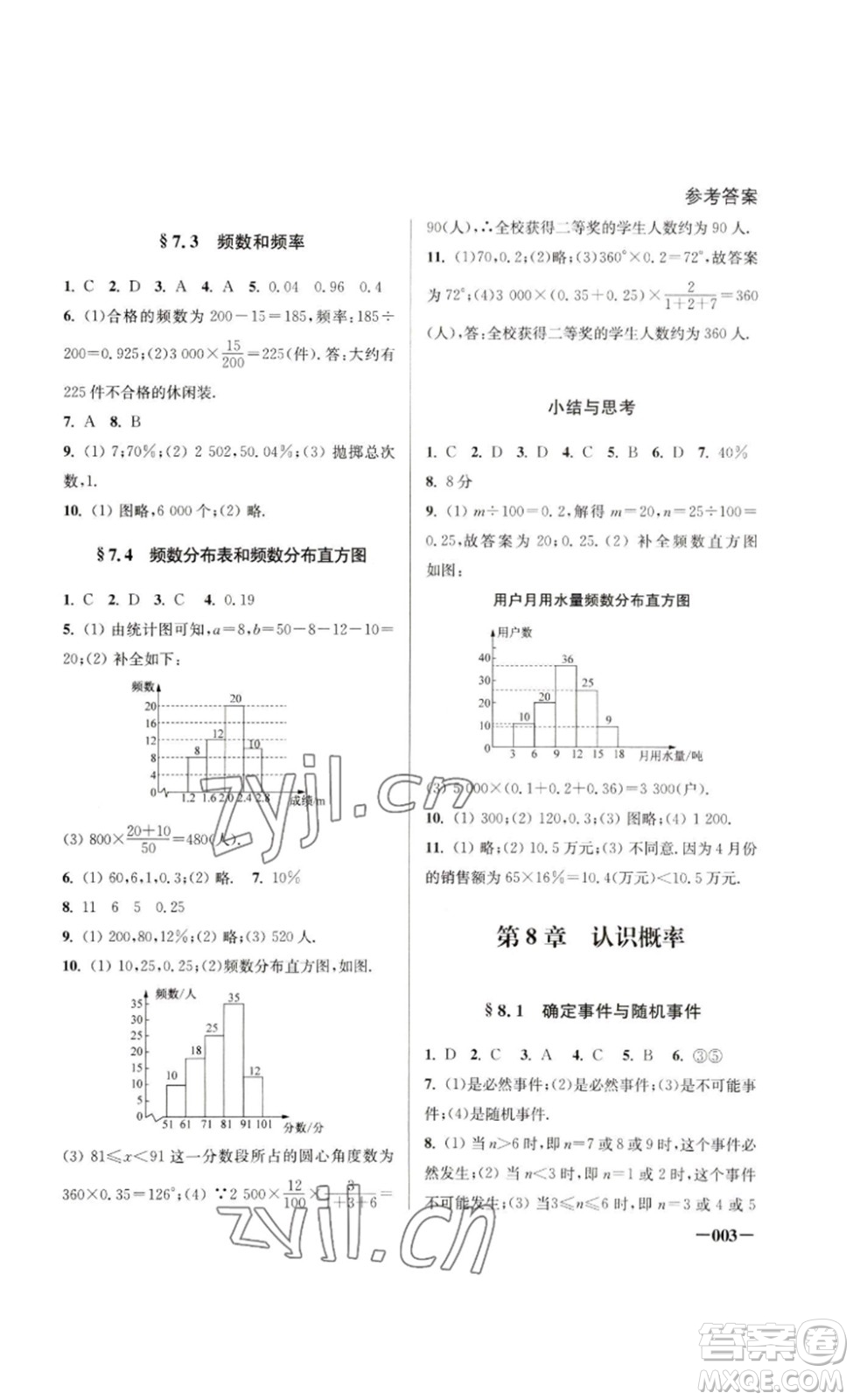 江蘇鳳凰美術(shù)出版社2023課堂追蹤八年級數(shù)學(xué)下冊蘇科版答案